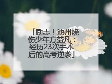 励志！池州烧伤少年方益凡：经历23次手术后的高考逆袭