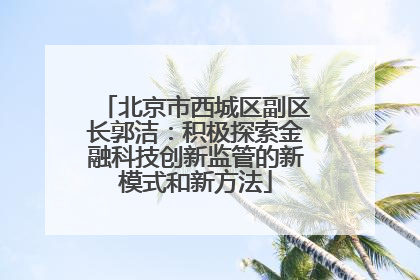 北京市西城区副区长郭洁：积极探索金融科技创新监管的新模式和新方法