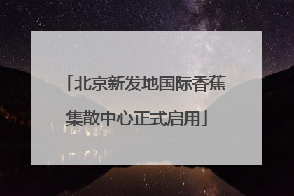 北京新发地国际香蕉集散中心正式启用