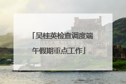 吴桂英检查调度端午假期重点工作