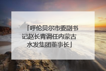 呼伦贝尔市委副书记赵长青调任内蒙古水发集团董事长