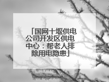 国网十堰供电公司开发区供电中心：帮老人排除用电隐患