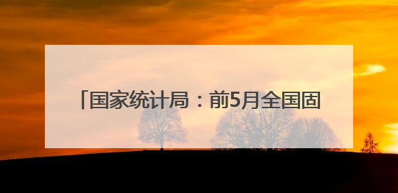 国家统计局：前5月全国固定资产投资增长3.7%