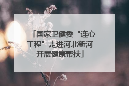 国家卫健委“连心工程”走进河北新河开展健康帮扶
