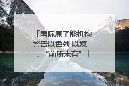 国际原子能机构警告以色列 以媒：“前所未有”