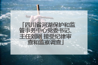 四川省河湖保护和监管事务中心党委书记、主任刘刚 接受纪律审查和监察调查
