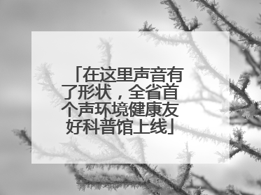 在这里声音有了形状，全省首个声环境健康友好科普馆上线