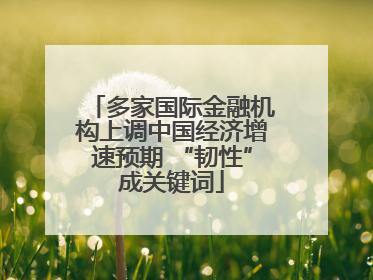 多家国际金融机构上调中国经济增速预期 “韧性”成关键词