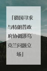 德国寻求与特朗普政府协调涉乌克兰问题立场