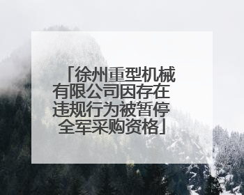 徐州重型机械有限公司因存在违规行为被暂停全军采购资格