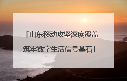 山东移动攻坚深度覆盖 筑牢数字生活信号基石