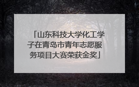 山东科技大学化工学子在青岛市青年志愿服务项目大赛荣获金奖
