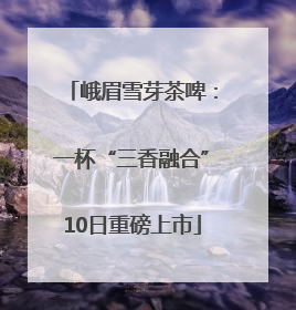 峨眉雪芽茶啤：一杯“三香融合”10日重磅上市