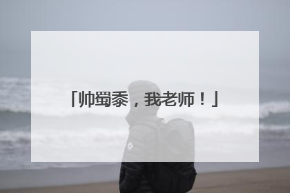 帅蜀黍，我老师！