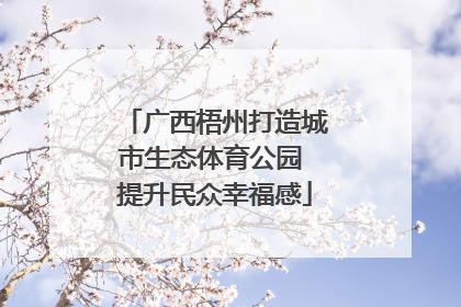 广西梧州打造城市生态体育公园 提升民众幸福感