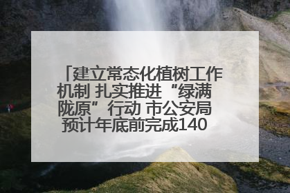 建立常态化植树工作机制 扎实推进“绿满陇原”行动 市公安局预计年底前完成1402亩绿化任务