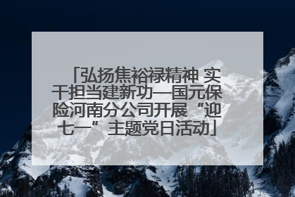 弘扬焦裕禄精神 实干担当建新功—国元保险河南分公司开展“迎七一”主题党日活动
