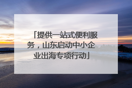 提供一站式便利服务，山东启动中小企业出海专项行动