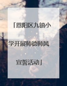 恩阳区九镇小学开展师德师风宣誓活动