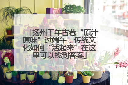扬州千年古巷“原汁原味”过端午，传统文化如何“活起来”在这里可以找到答案