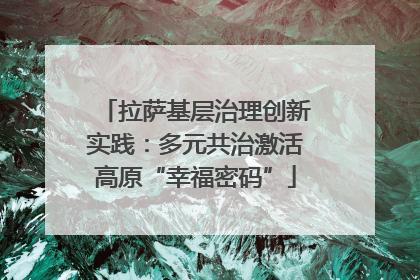 拉萨基层治理创新实践：多元共治激活高原“幸福密码”