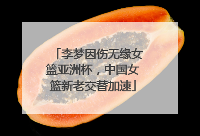 李梦因伤无缘女篮亚洲杯，中国女篮新老交替加速