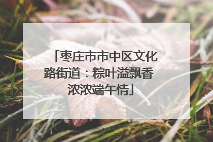 枣庄市市中区文化路街道：粽叶溢飘香 浓浓端午情