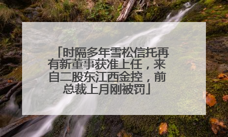时隔多年雪松信托再有新董事获准上任，来自二股东江西金控，前总裁上月刚被罚