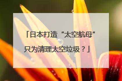 日本打造“太空航母”只为清理太空垃圾？