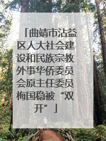 曲靖市沾益区人大社会建设和民族宗教外事华侨委员会原主任委员梅国稳被“双开”