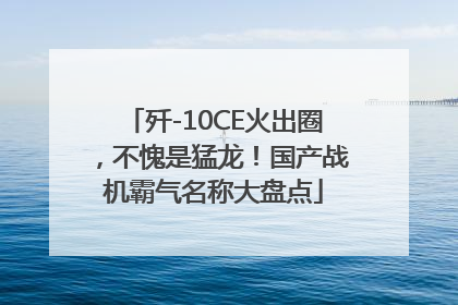歼-10CE火出圈，不愧是猛龙！国产战机霸气名称大盘点