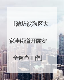 潍坊滨海区大家洼街道开展安全巡查工作