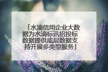水滴信用企业大数据为水滴标讯招投标数据提供底层数据支持开展多类型服务