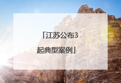 江苏公布3起典型案例