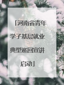 河南省青年学子基层就业典型巡回宣讲启动