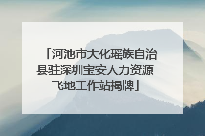 河池市大化瑶族自治县驻深圳宝安人力资源飞地工作站揭牌