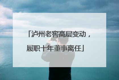 泸州老窖高层变动，履职十年董事离任