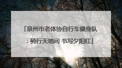 泉州市老体协自行车健身队：骑行天地间 书写夕阳红