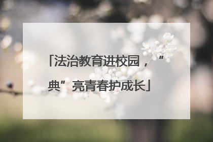 法治教育进校园，“典”亮青春护成长