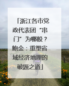 浙江各市党政代表团“串门”为哪般？鲍金：重塑省域经济地理的破题之道