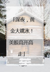 深夜，黄金大跳水！美股高开高走