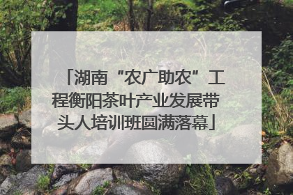 湖南“农广助农”工程衡阳茶叶产业发展带头人培训班圆满落幕