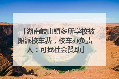 湖南岐山镇多所学校被摊派校车费，校车办负责人：可找社会赞助