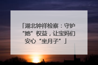 湖北钟祥检察：守护“她”权益，让宝妈们安心“坐月子”