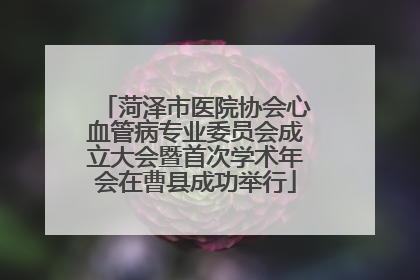 菏泽市医院协会心血管病专业委员会成立大会暨首次学术年会在曹县成功举行