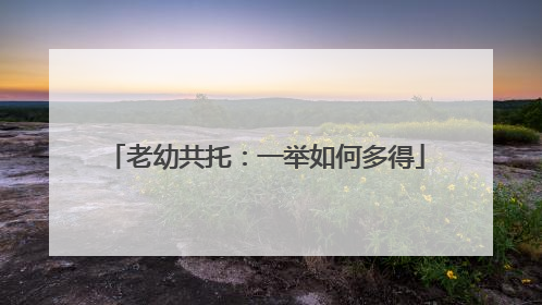 老幼共托：一举如何多得
