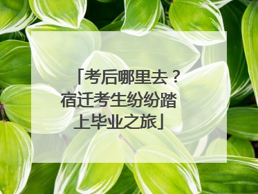 考后哪里去？宿迁考生纷纷踏上毕业之旅