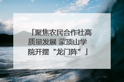 聚焦农民合作社高质量发展 蒙顶山学院开摆“龙门阵”