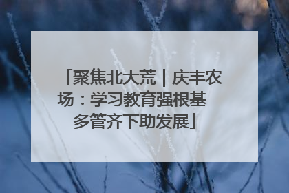 聚焦北大荒｜庆丰农场：学习教育强根基 多管齐下助发展