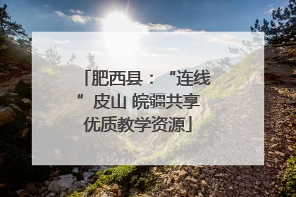 肥西县：“连线”皮山 皖疆共享优质教学资源